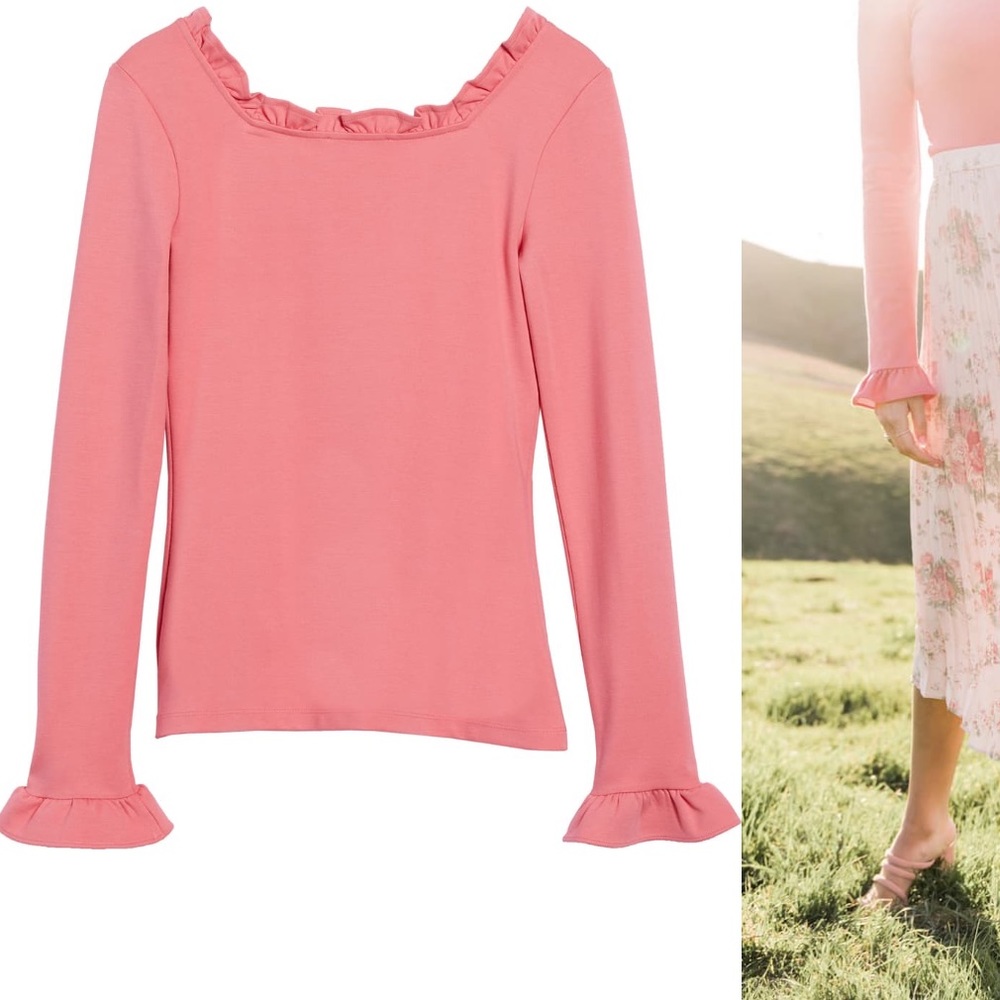 Rachel Parcell Ruffle Ponte Top - Picture 2 of 7